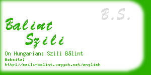 balint szili business card
